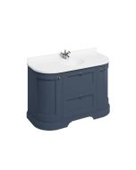 Burlington Freestanding 134 Curved Vanity Unit With Drawers - Blue Small Image