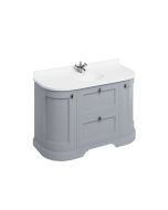 Burlington Freestanding 134 Curved Vanity Unit With Drawers - Grey Small Image