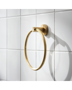 Miller Bond Brushed Brass Towel Ring - Small Image