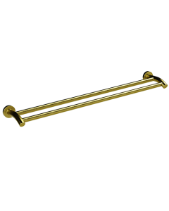 Miller Bond Brushed Brass Double Towel Rail - Small Image
