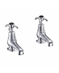 Burlington Qt Anglesey 3" Basin Taps Black Indices Small Image