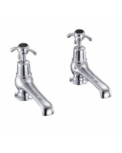 Burlington Anglesey 5" Basin Taps Black Indices Small Image