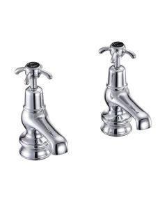 Burlington Qt Anglesey Regal 3" Basin Taps Black Indices Small Image