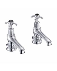 Burlington Anglesey Regal 5" Basin Taps Black Indices Small Image