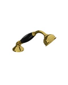 Lefroy Brooks Classic Black Ceramic D/M Hand Shower - Antique Gold - Small Image
