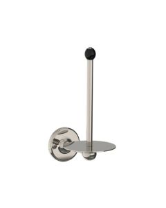 Lefroy Brooks Classic Spare Paper Holder With Black Acorn - Nickel - Small Image