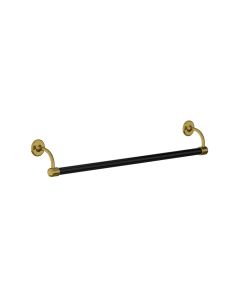 Lefroy Brooks Classic 762Mm Large Bore Black Enamelled Towel Rail - Pol Brass - Small Image