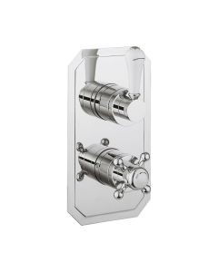 Belgravia 2 Handle Trimset Chrome White Lever - must be paired with WLBP1000RC+