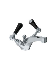 Lefroy Brooks Classic Black Lever Mono Basin Mixer With Puw - Chrome - Small Image