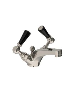 Lefroy Brooks Classic Black Lever Mono Basin Mixer With Puw - Nickel - Small Image