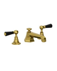 Lefroy Brooks Mackintosh Black Lever D/M 3 Hole Basin Mixer With Puw Ant Gold - Small Image