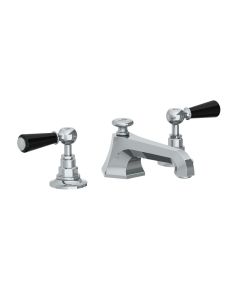 Lefroy Brooks Mackintosh Black Lever D/M 3 Hole Basin Mixer With Puw - Chrome - Small Image