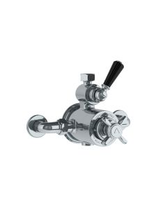 Lefroy Brooks Godolphin Black Lever Exp Dual Thermo Valve - Chrome - Small Image