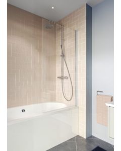 Clear 6 Hinged Bath Screen 800 - Small Image