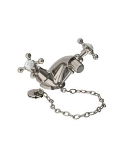 Lefroy Brooks Connaught Mono Bidet Mixer With Plug & Chain - Nickel - Small Image