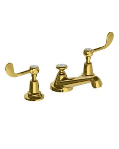 Lefroy Brooks Classic Connaught Lever 3 Hole Basin Mixer & Puw - Antique Gold - Small Image