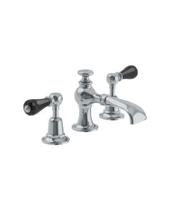 Lefroy Brooks La Chapelle Crystal Lever 3 Hole Basin Mixer & Puw - Chrome - Small Image