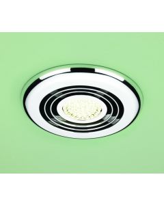 Cyclone Wet Room Inline Fan, Chrome – Warm White LED - small image