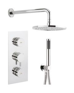Dial Kai Lever Thermostatic Shower Valve with 2 Way Diverter, Shower Head, Arm & Shower Kit
