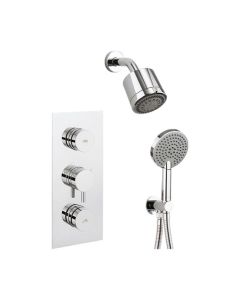 Dial Kai Lever Thermostatic Shower Valve with 2 Way Diverter, Shower Head, Arm & Shower Kit