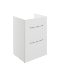 Fame X 594mm 2 Drawer Floor Unit (exc. Basin) - White Gloss - small image