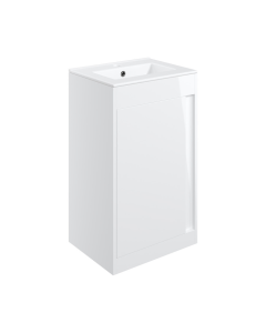 Compact X 510mm Floor Standing Unit Inc. Basin - White Gloss - small image