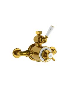 Lefroy Brooks Godolphin Exp Dual Thermo Valve - Antique Gold - Small Image