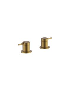 Hoxton Deck Mounted panel valves Brushed Brass Small Image
