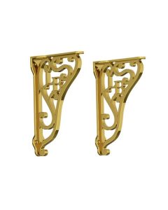 Lefroy Brooks Classic Cistern Support Brackets - Antique Gold - Small Image