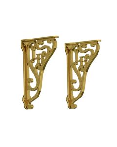 Lefroy Brooks Classic Cistern Support Brackets - Polished Brass - Small Image