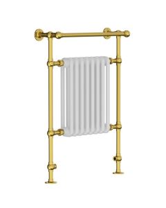 Lefroy Brooks Classic Towel Rail With Rad 95X67Cm S/E - Antique Gold - Small Image