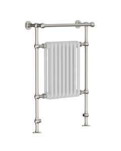 Lefroy Brooks Classic Towel Rail With Rad 95X67Cm D/F - Brushed Nickel - Small Image