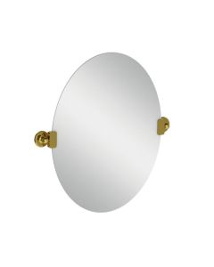 Lefroy Brooks Classic Edwardian Oval Tilting Mirror - Antique Gold - Small Image