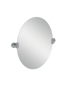 Lefroy Brooks Classic Edwardian Oval Tilting Mirror - Chrome - Small Image