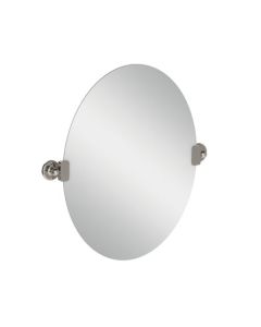 Lefroy Brooks Classic Edwardian Oval Tilting Mirror - Nickel - Small Image