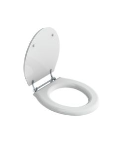 Lefroy Brooks Lissadoon White Seat With Chrome Hinges - Small Image