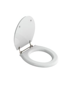 Lefroy Brooks Lissadoon White Seat With Nickel Hinges - Small Image