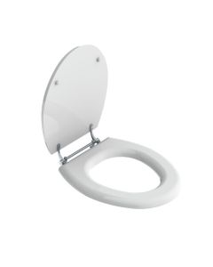 Lefroy Brooks Belle Aire White Seat With Chrome Hinges - Small Image