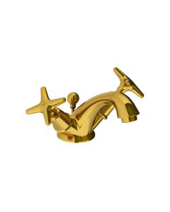 Lefroy Brooks Classic Star Handle Mono Basin Mixer With Puw - Antique Gold - Small Image