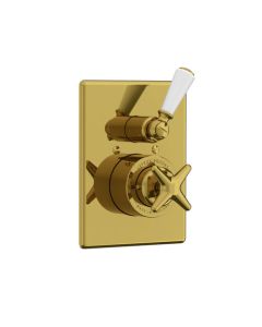 Lefroy Brooks Classic Conc Thermo Valve With Star Handle - Antique Gold - Small Image
