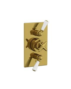 Lefroy Brooks Classic Conc Thermo Dual Flow Valve With Star Handle - Ant Gold - Small Image