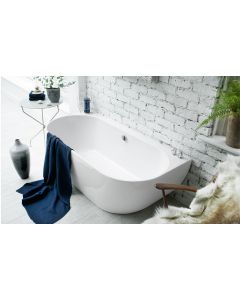 Loche - 1660mm Back to wall bath - 1660 x 580 x 800mm - Small Image