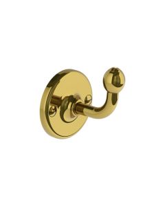 Lefroy Brooks Classic Metal Single Robe Hook - Antique Gold - Small Image