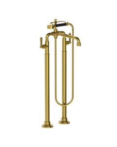 Lefroy Brooks Ten Ten Lever Bsm With Standpipes - Antique Gold - Small Image