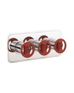 Union 3 Handle Trimset Chrome Red Wheel -  must be paired with WLBP2001R+ or WLBP3001R+