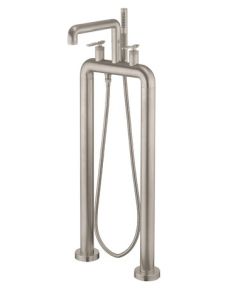 Union Free Standing Bath Shower Mixer Brushed Nickel Lever