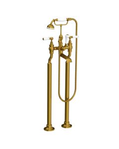 Lefroy Brooks Classic White Lever Bsm With Standpipes - Polished Brass - Small Image